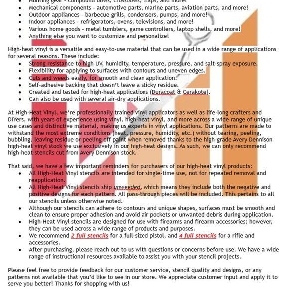 High Heat Duracoat Vinyl Stencil 10" x 12" - Snakeskin 2 styling - Picture 3 of 3